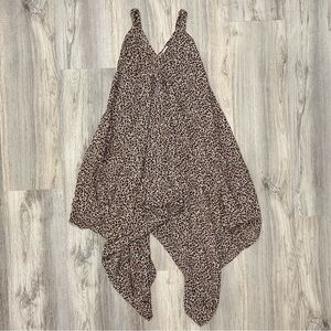 Japna V Neck Leopard Print One Piece Sleeveless Jumpsuit Pants Romper Size S